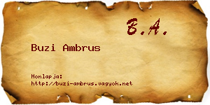 Buzi Ambrus névjegykártya